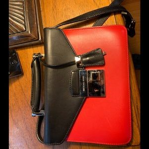 Michael Kors Red Leather Bicolor Satchel